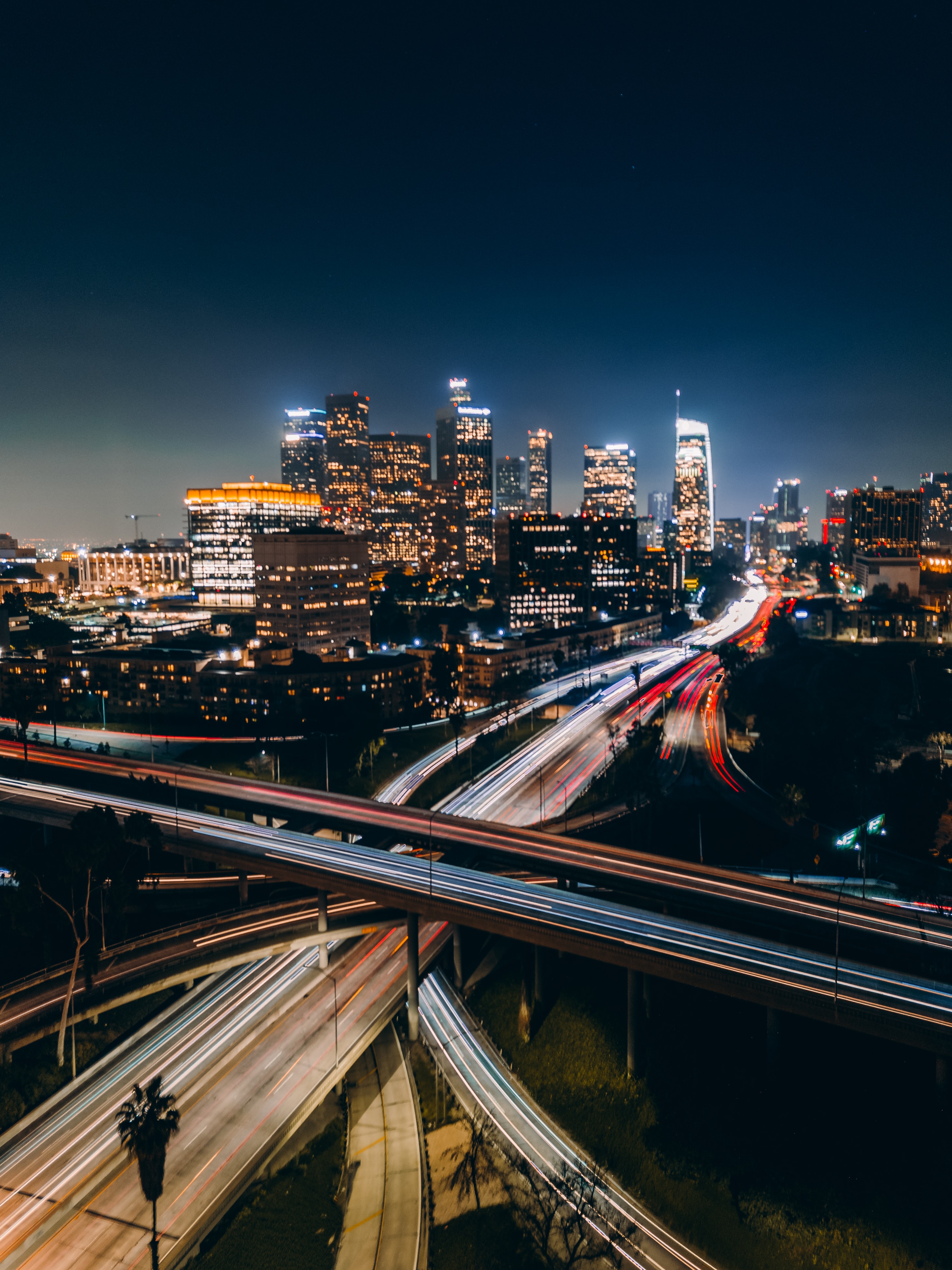 The night Skyline of Los Angeles.
